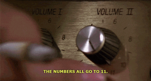 Man saying the dials go up to eleven