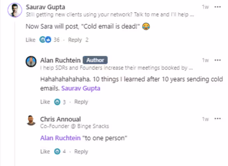 Comment made on a LinkedIn post
