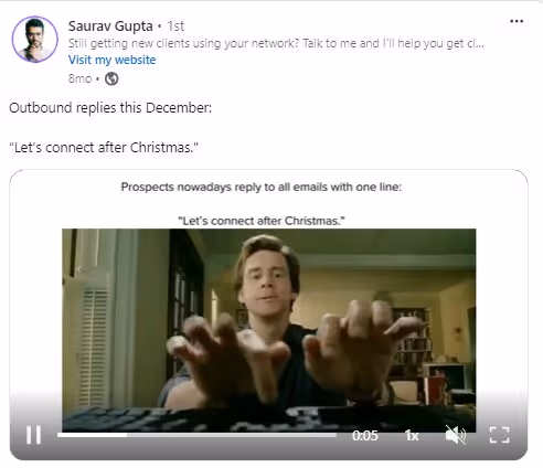 LinkedIn post with a GIF