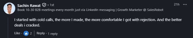 LinkedIn post comment