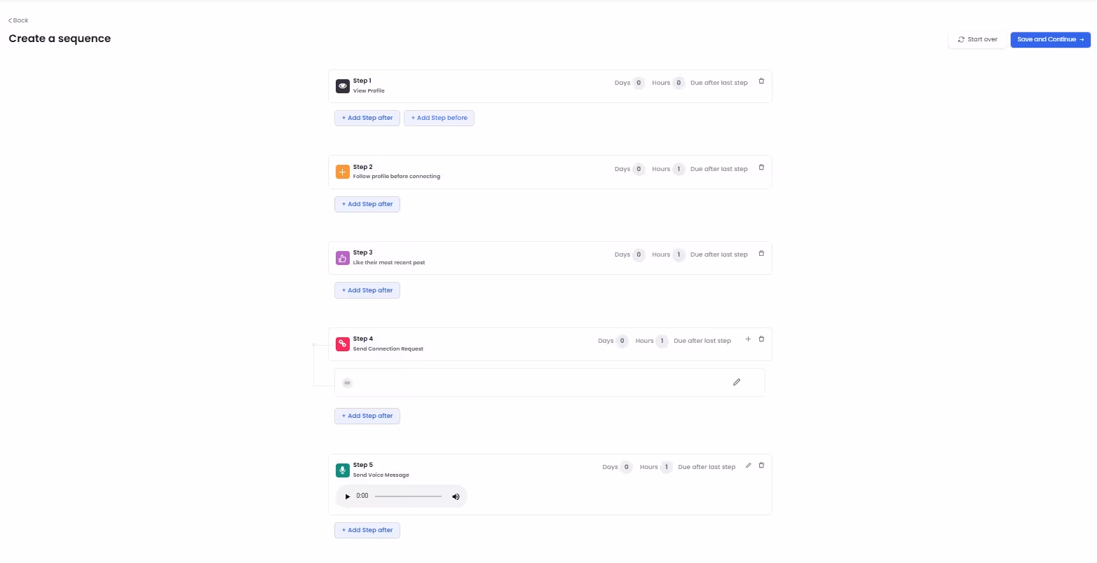 Add sequence of steps to your campaign