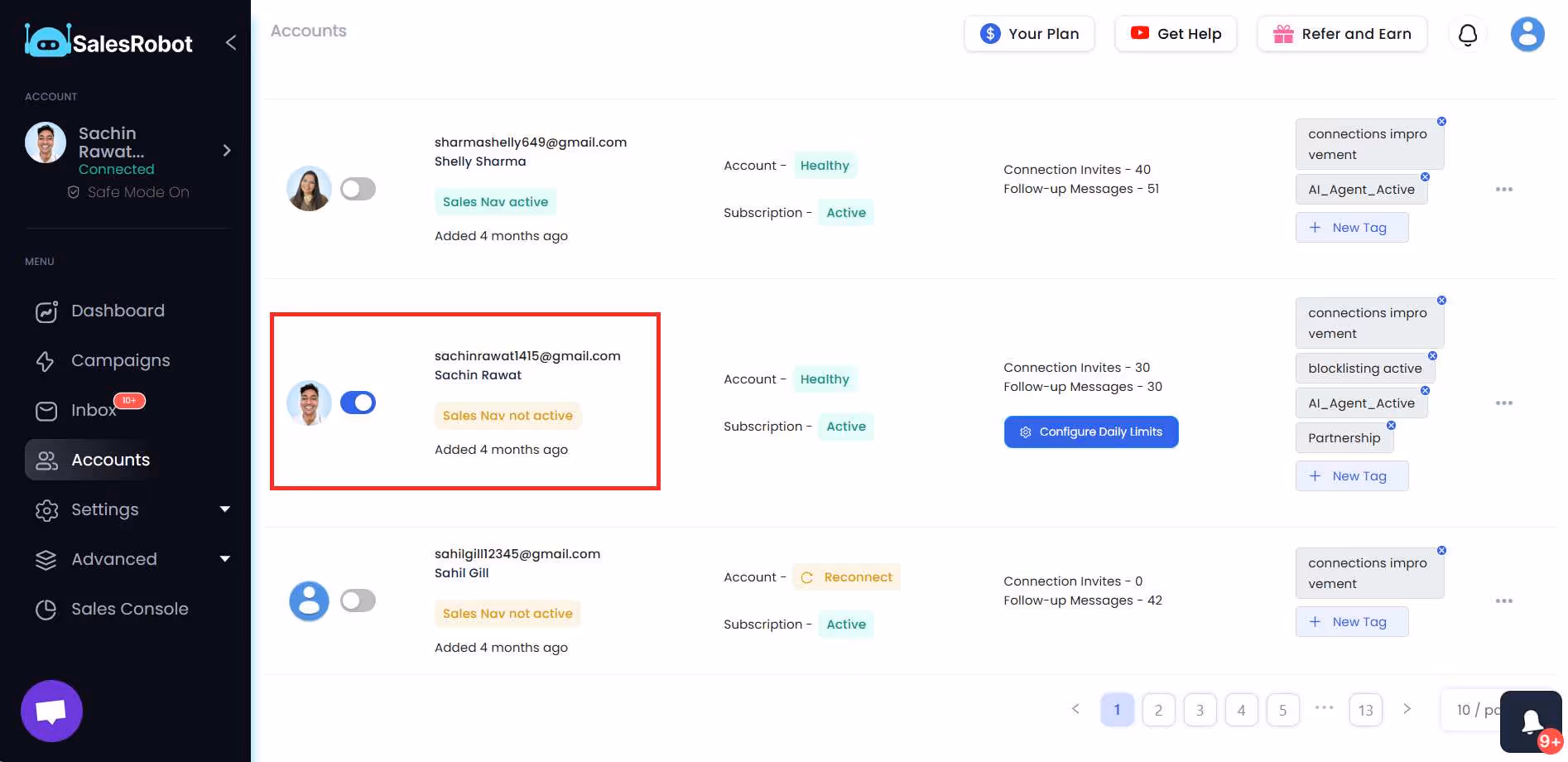 Add your LinkedIn account