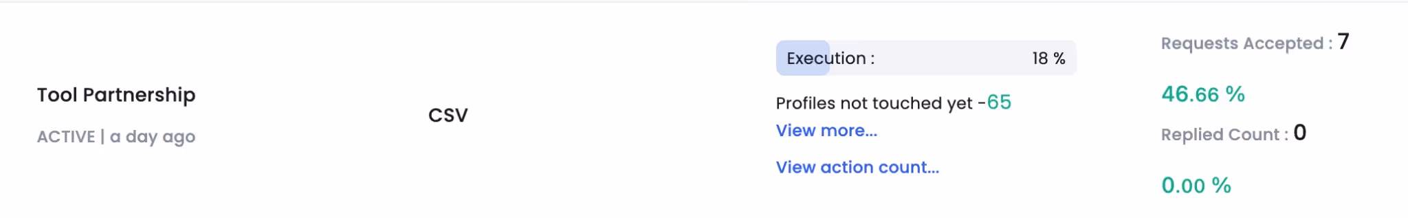 Acceptance rate of a campaign with blank connection request