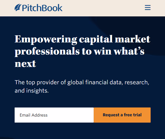 pitchbook homepage