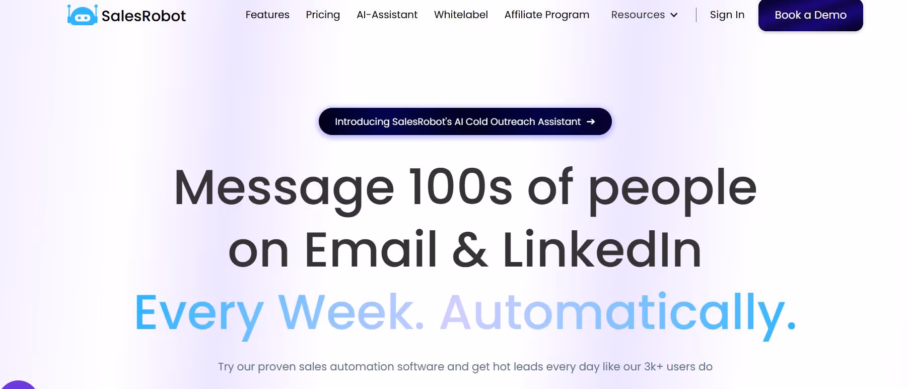 SalesRobot's AI Cold Outreach Assistant.