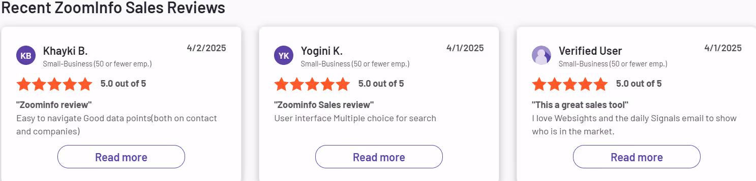 ZoomInfo Sales Reviews