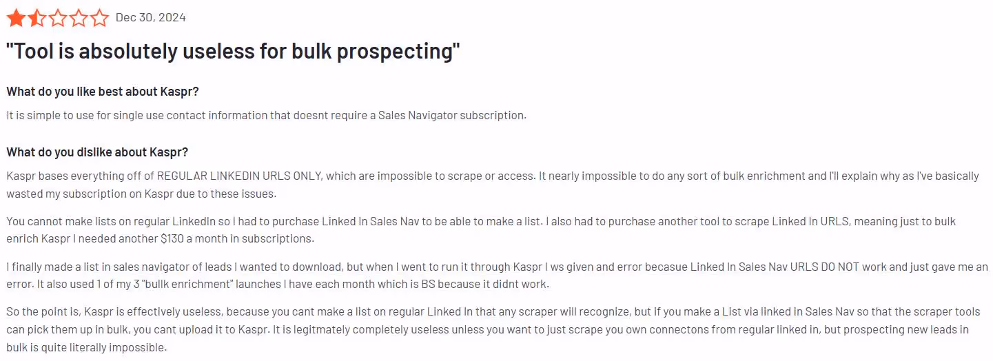 Kaspr customer review