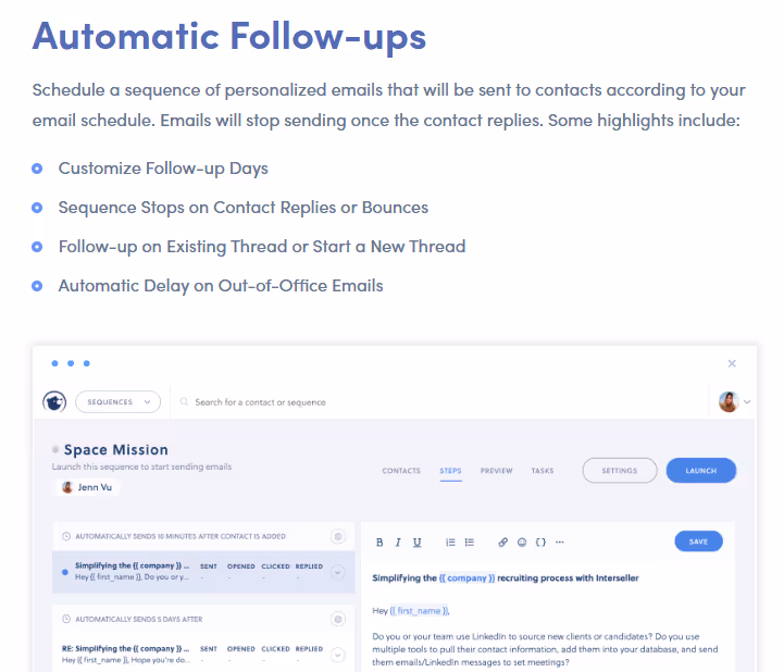 Automated campaign in Interseller
