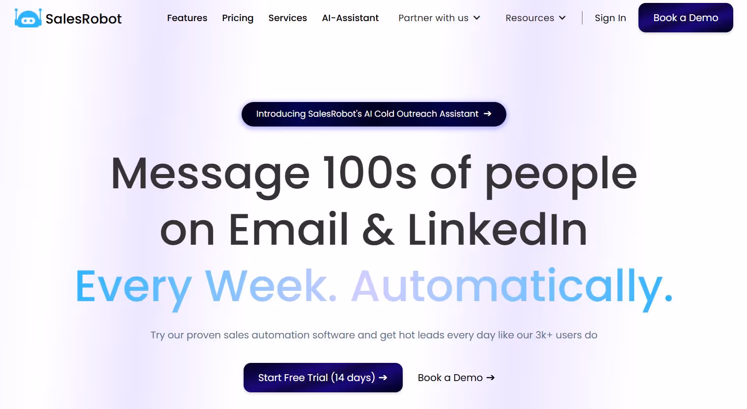 SalesRobot homepage
