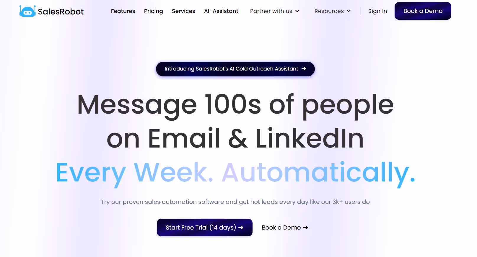 SalesRobot homepage