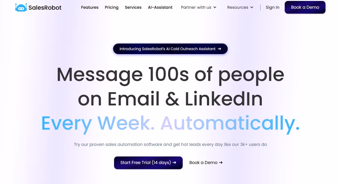 SalesRobot homepage