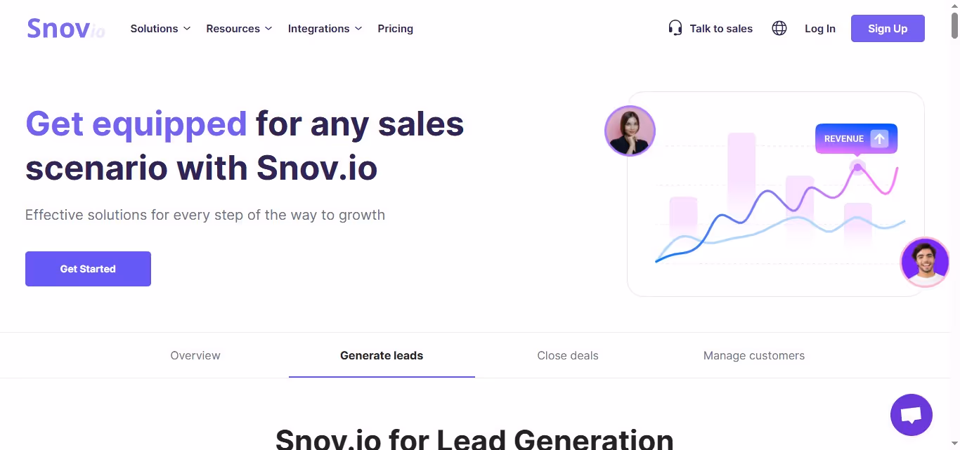 Snov.io homepage