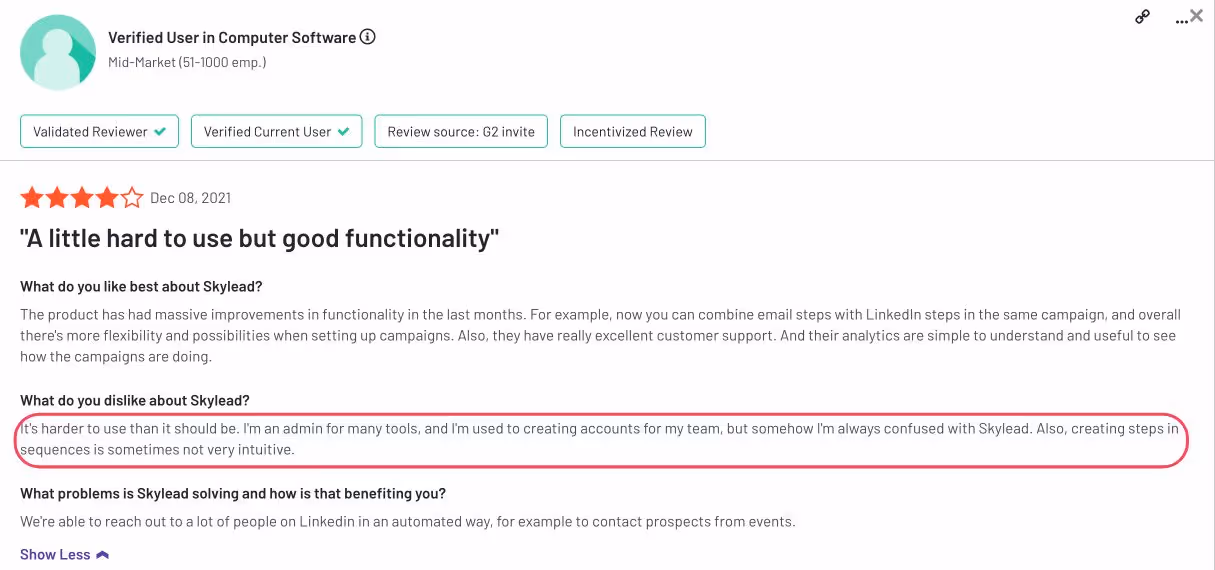 Poor campaign service of Skylead review