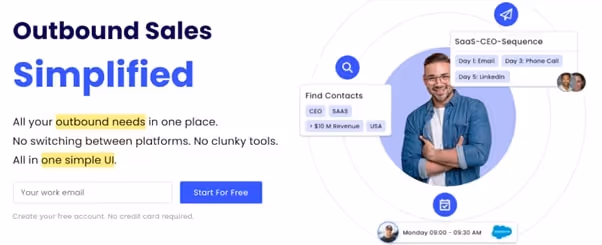 screenshot of the landing page of salesgear.com