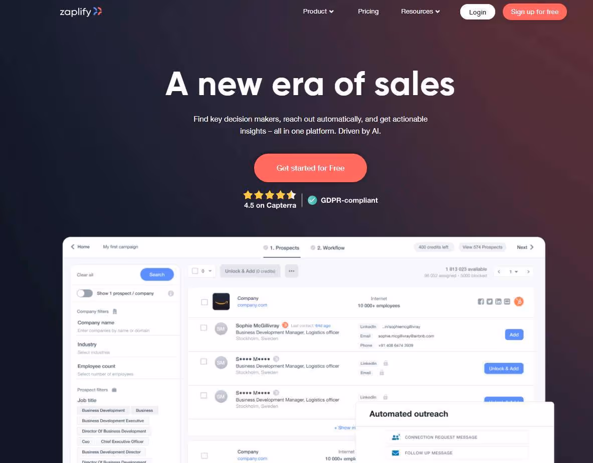 Zaplify homepage