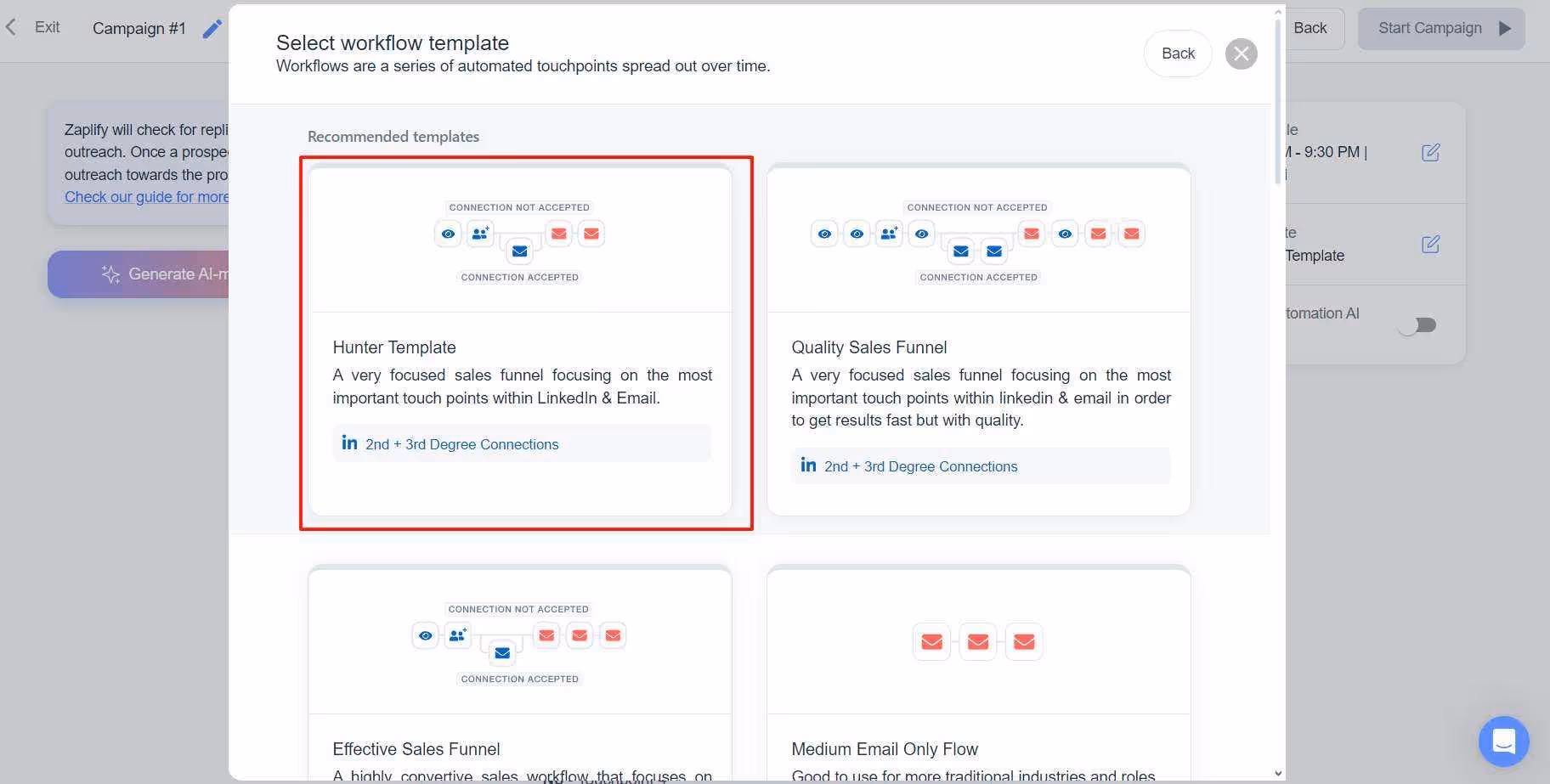 Message sequence templates in Zaplify