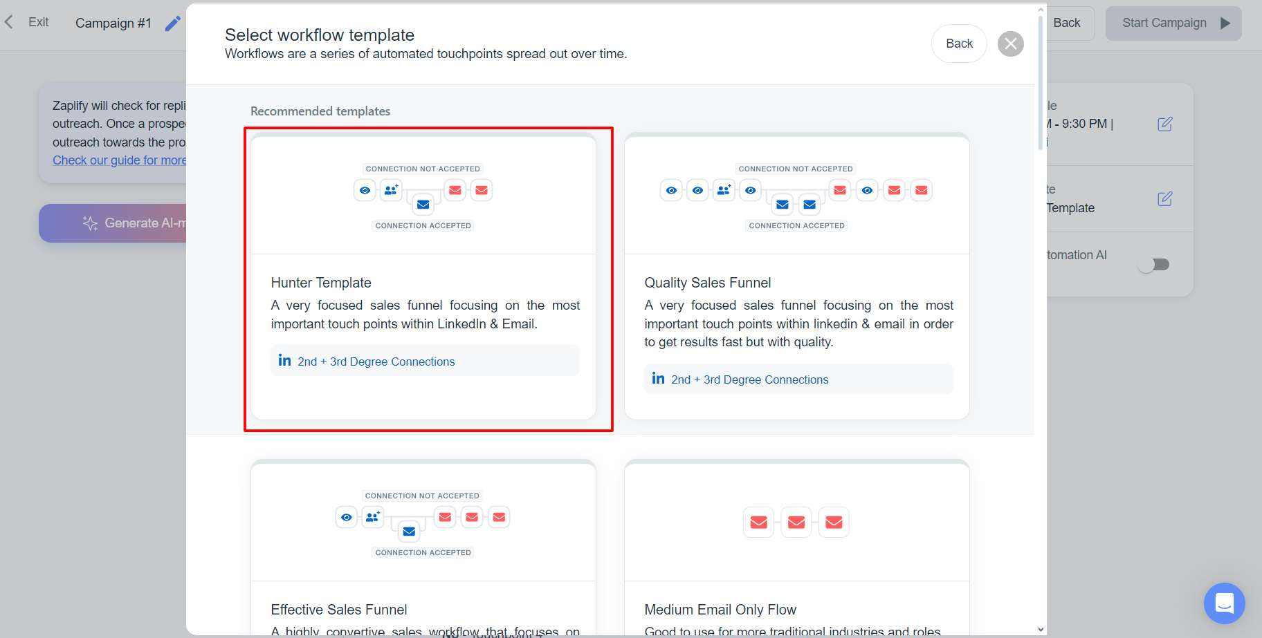 Message sequence templates in Zaplify