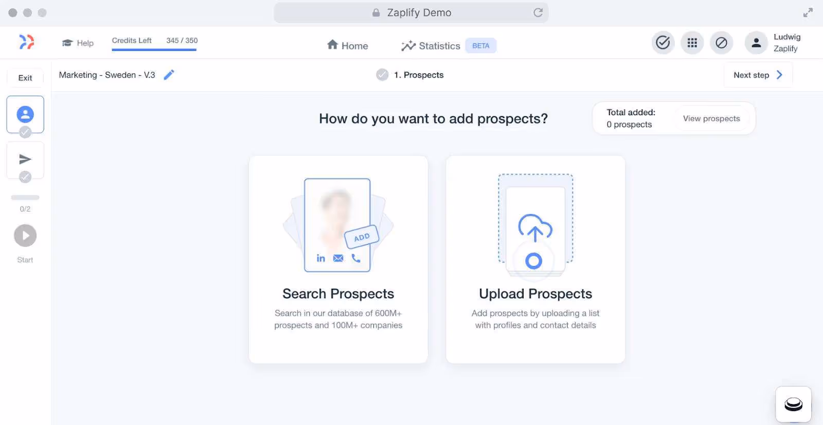 Zaplify add prospects