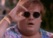 GIF of a man opening his sunglasses.