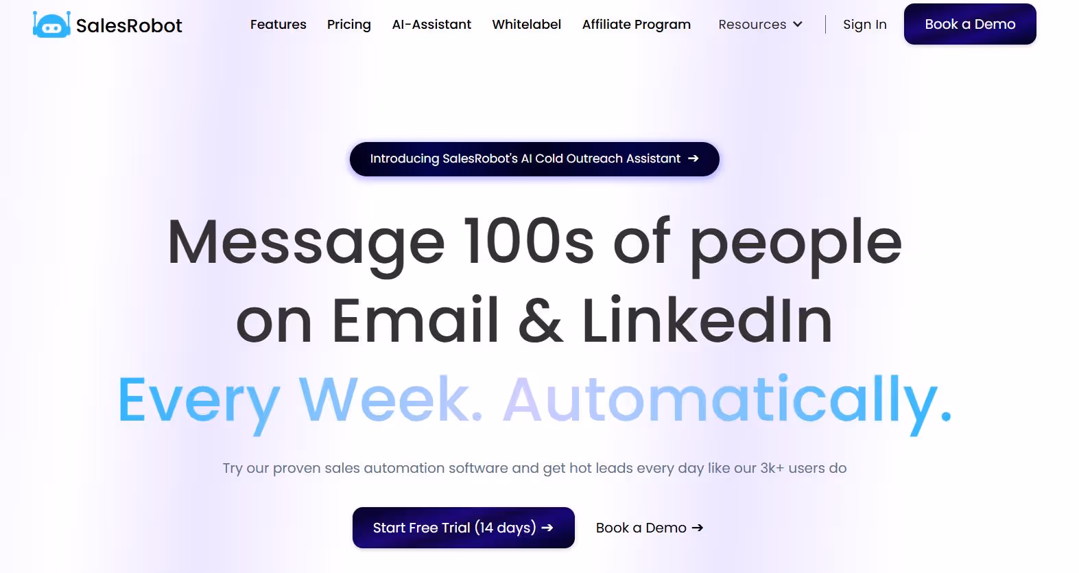 SalesRobot website homepage