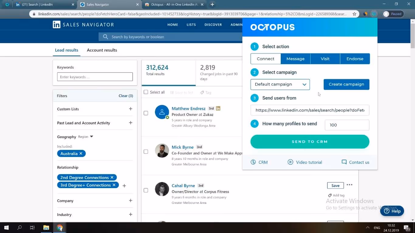 Sales Navigator campaign creation
