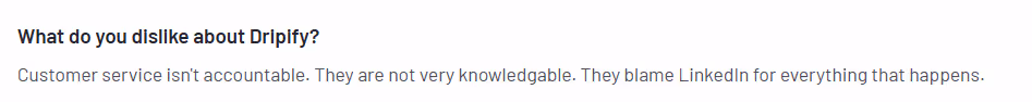 Customer service is not accountable and not very knowledgeable.