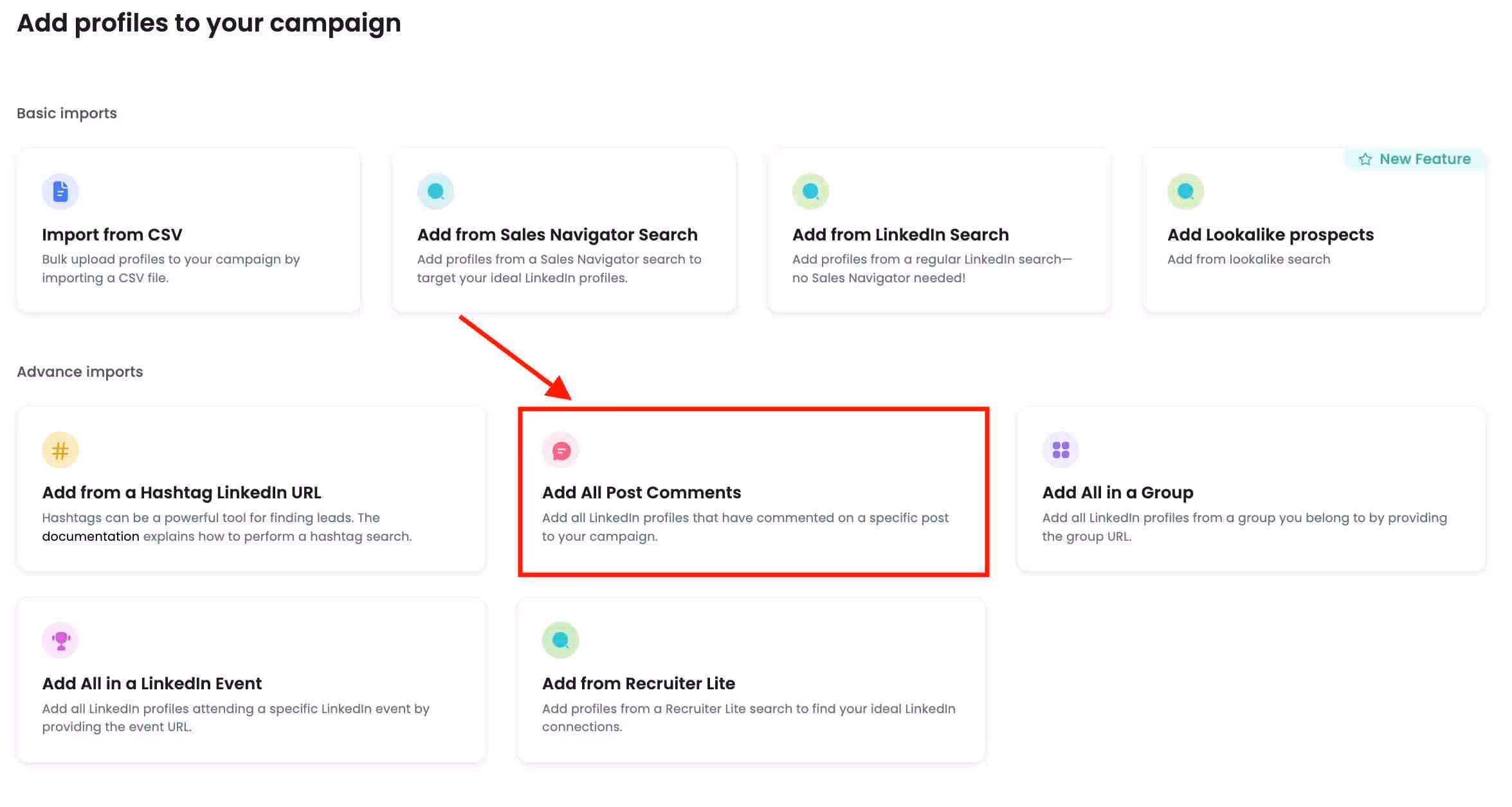 Step 3 to create new campaign on SalesRobot 