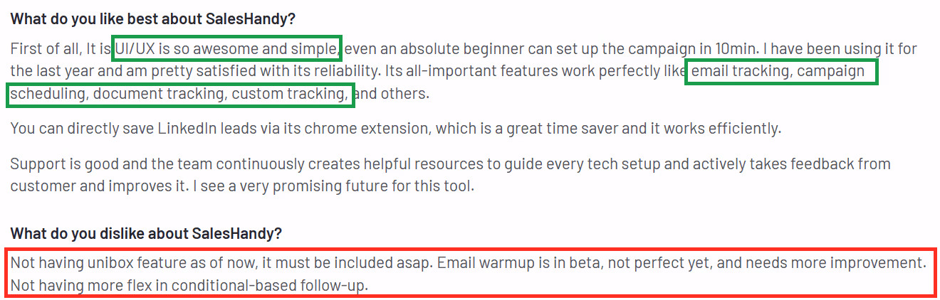Customer review of Saleshandy