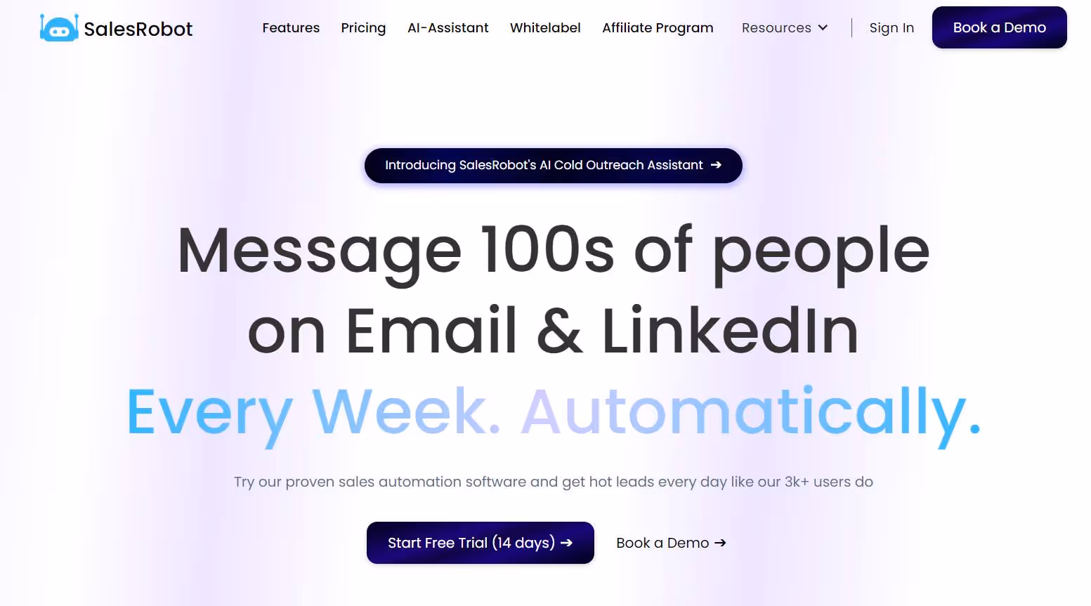 SalesRobot home page