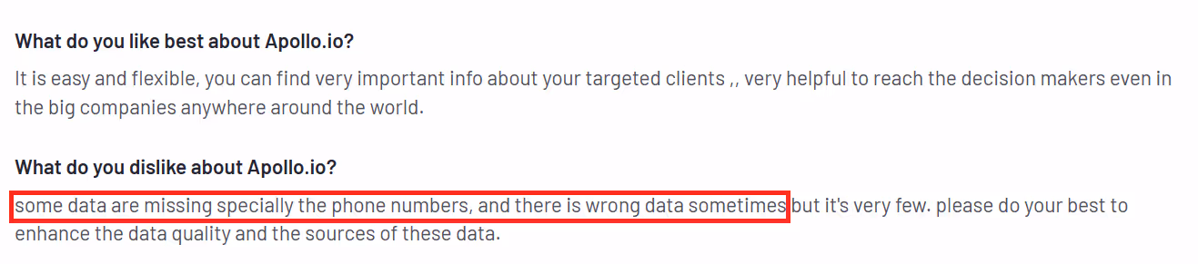 Customer review of Apollo.io