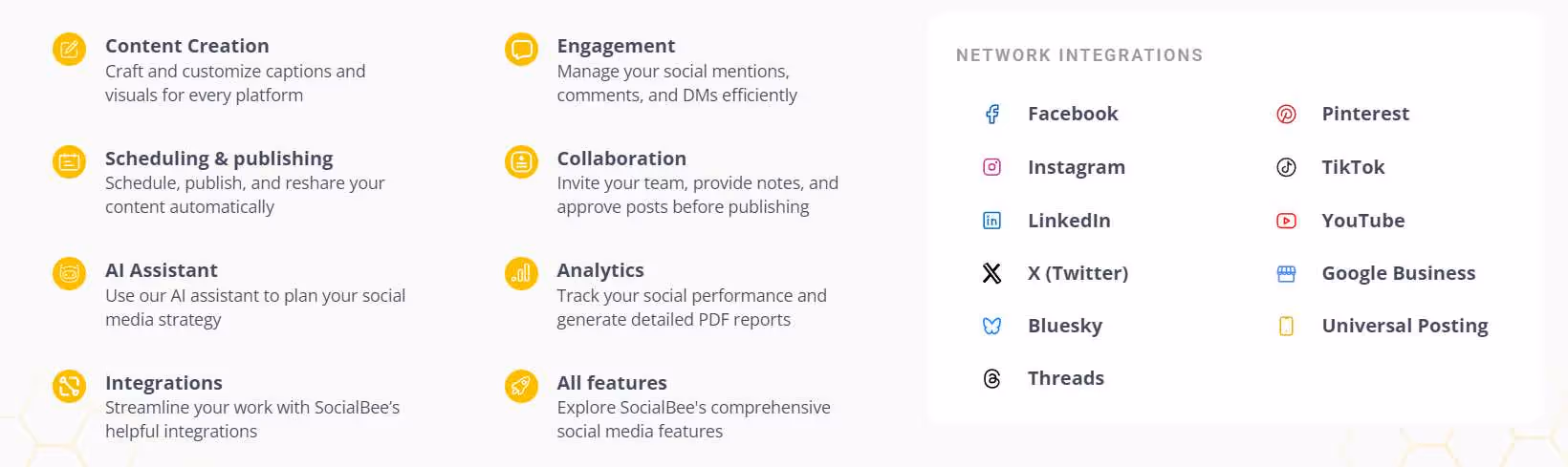 SocialBee features