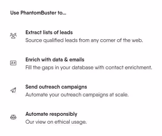 PhantomBuster features