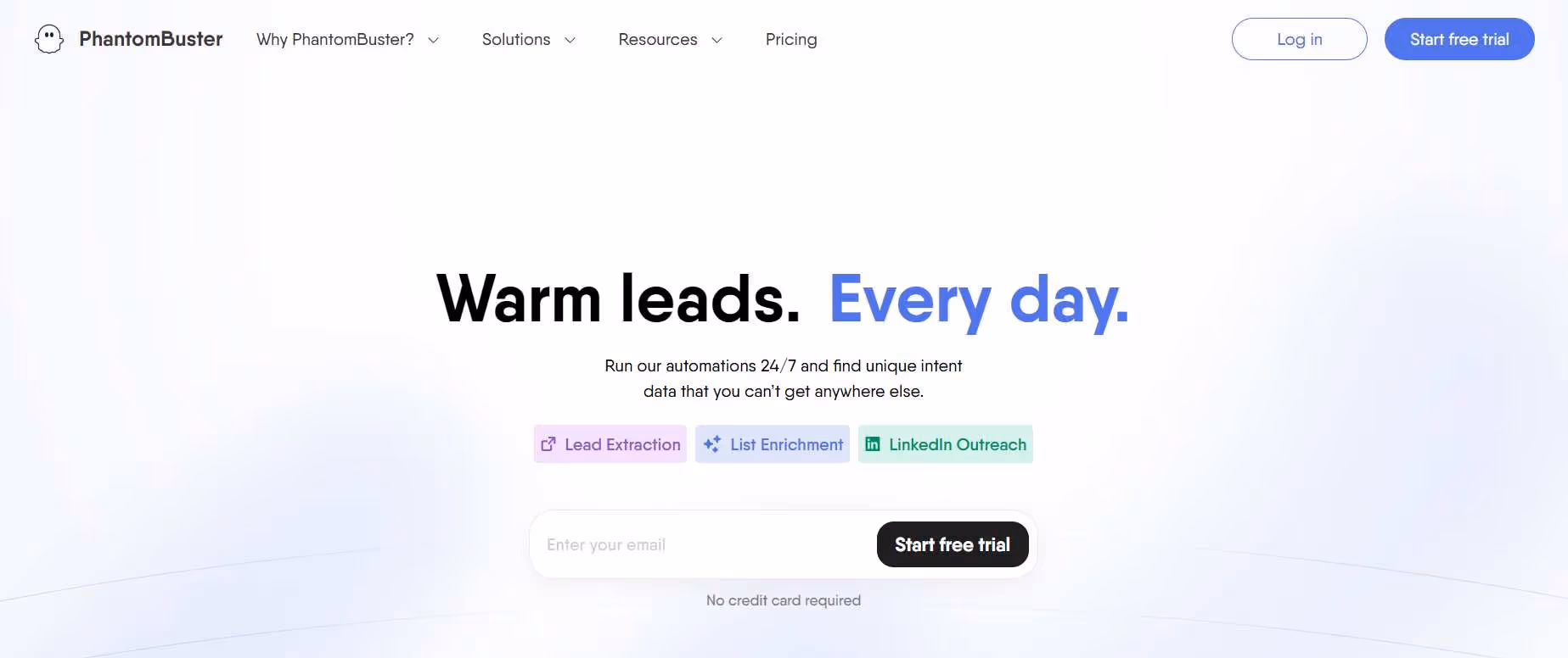 PhantomBuster homepage