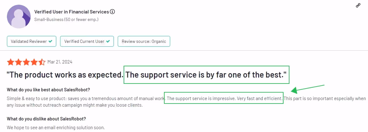 salesrobot review on g2