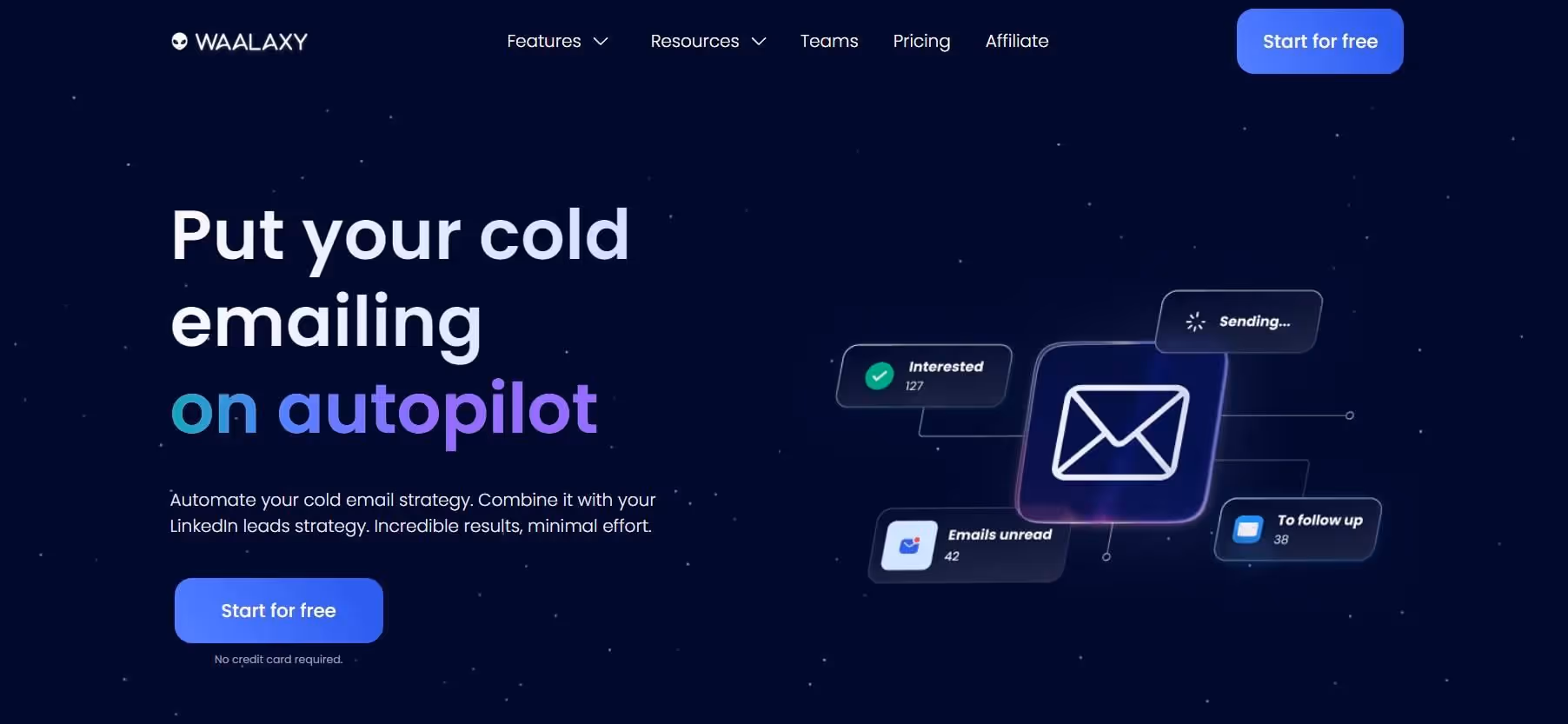 Waalaxy cold email outreach dashboard