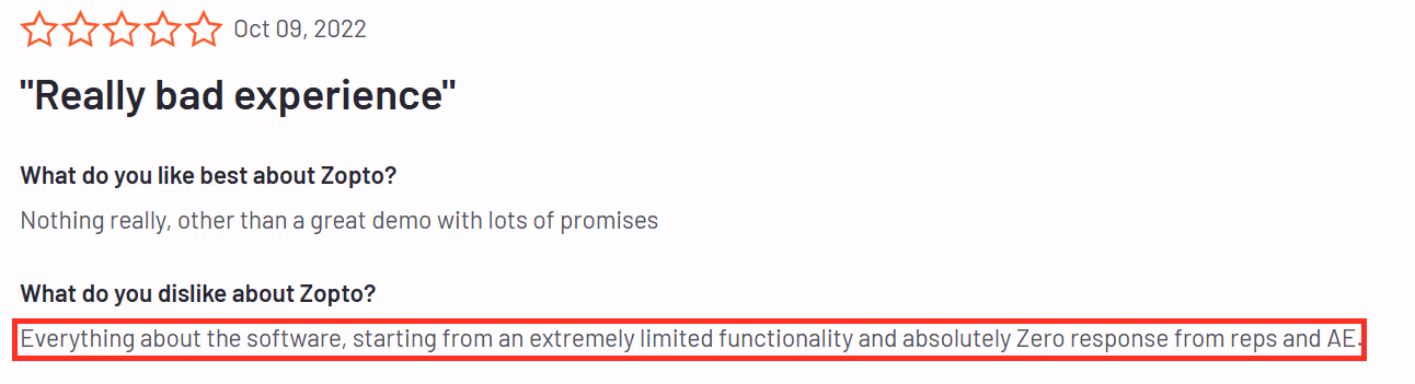 User review of Zopto