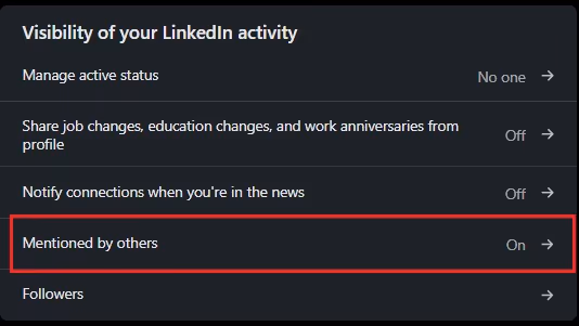 the second step in the process of enabling enabling others to tag you.