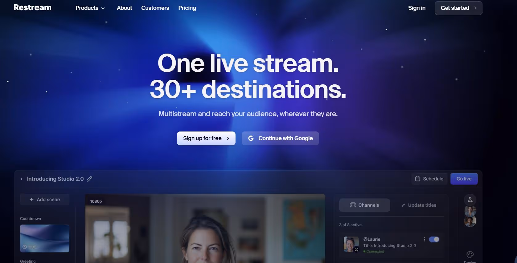 Restream multi streaming platform