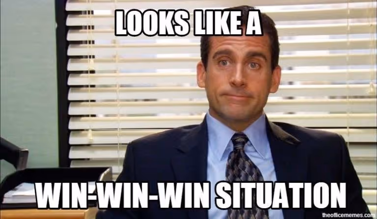 Michael Scott "win-win-win" meme