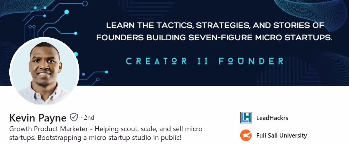 An example of a good LinkedIn headline.