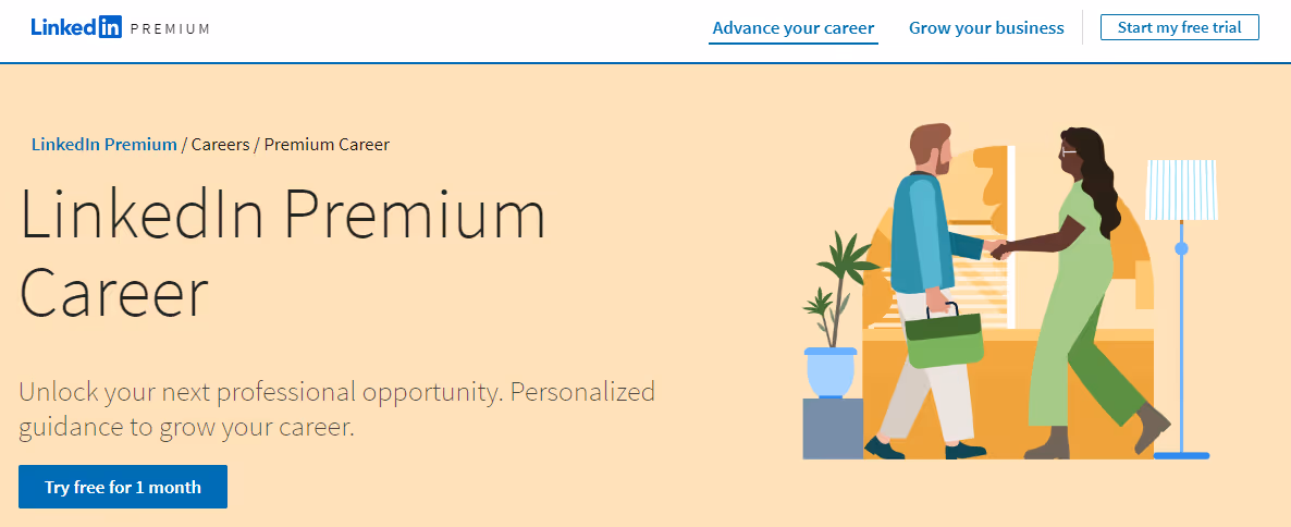 LinkedIn premium career page