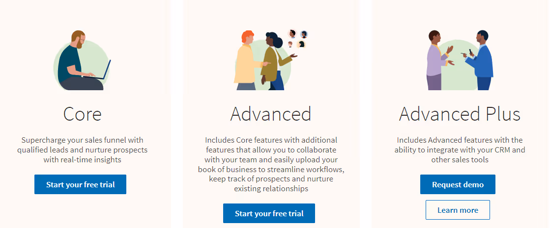 LinkedIn Sales Navigator plan options