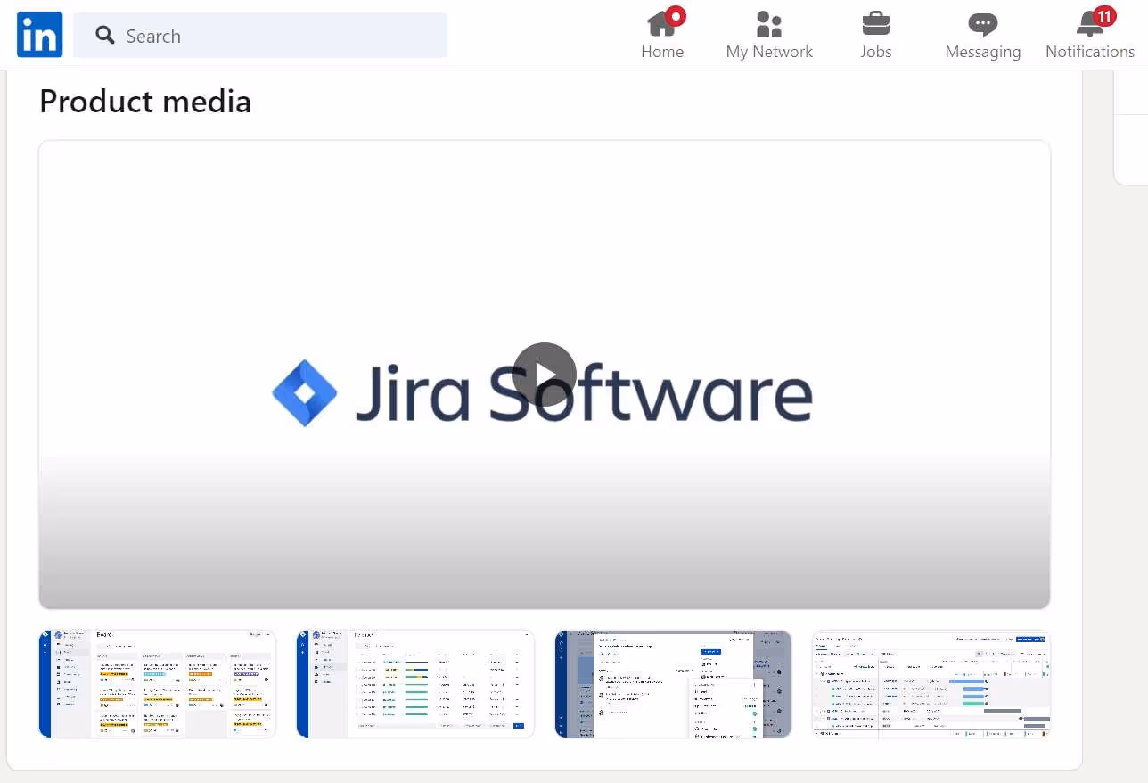 The Jira product page with the uploaded videos is seen.