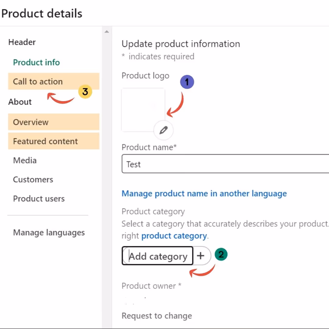 Place to add logo and product information.