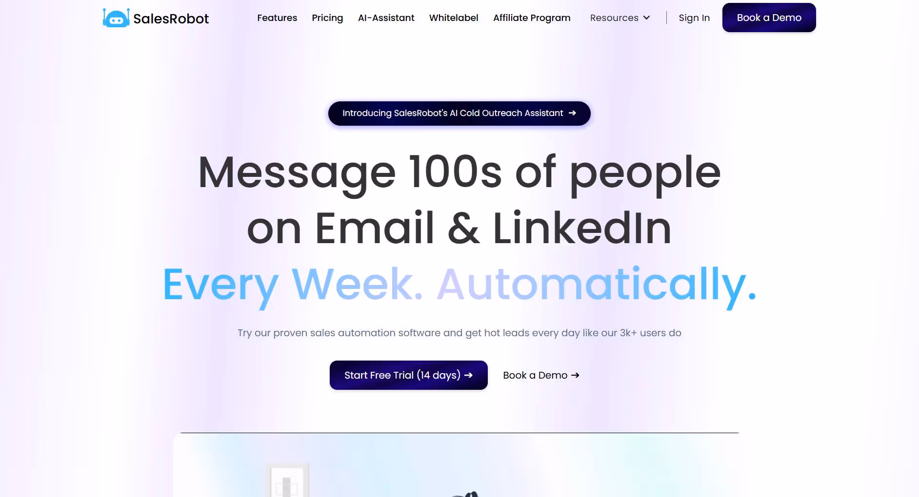 SalesRobot home page