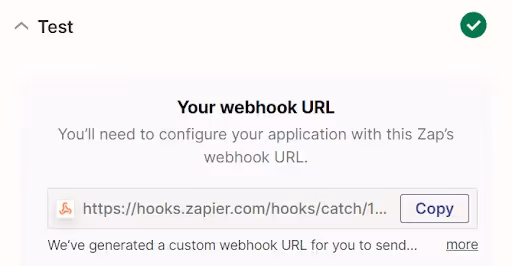 Zapier webhooks URL