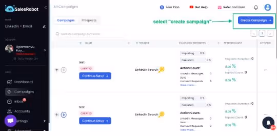 Select “Create Campaign”