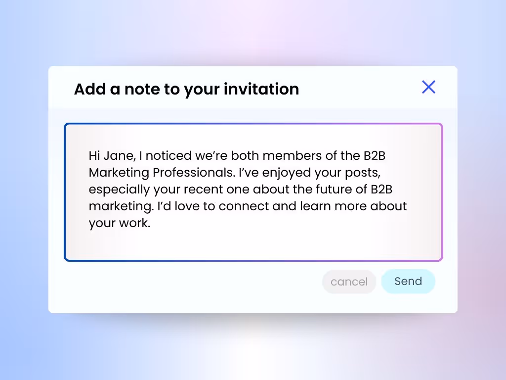 Connection request template to use if you connect with a member of the same LinkedIn group