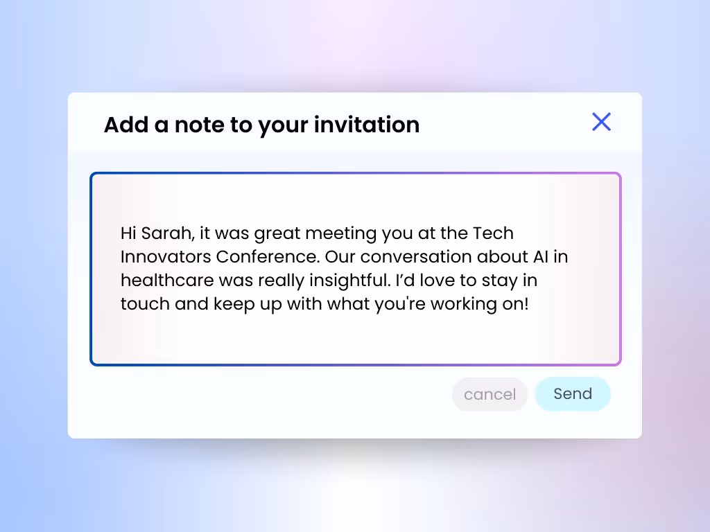 Connection request template to use if you met someone at a conference