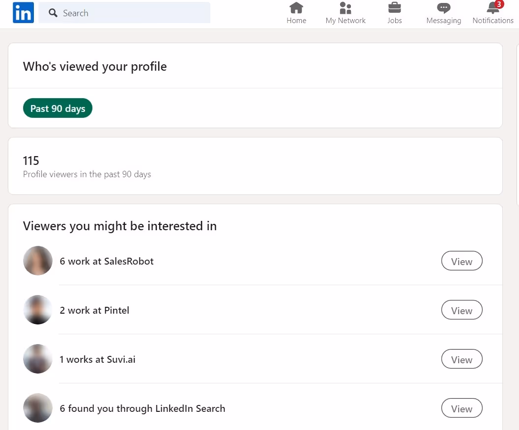 A screenshot of LinkedIn showing who viewed your profile.